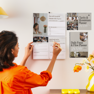 Printed Planner Bundle for 2026: <br> 1. Clarity & Momentum 12 month Planner <br> 2. Daily Focus & Flow Diary